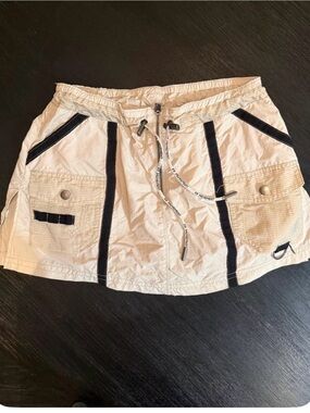 Free People Cream Mini Skirt with Black Trim